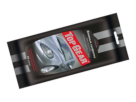 салфетки влажные TOP GEAR для стекол 20х16см 30шт цитрамон п таблетки 30шт