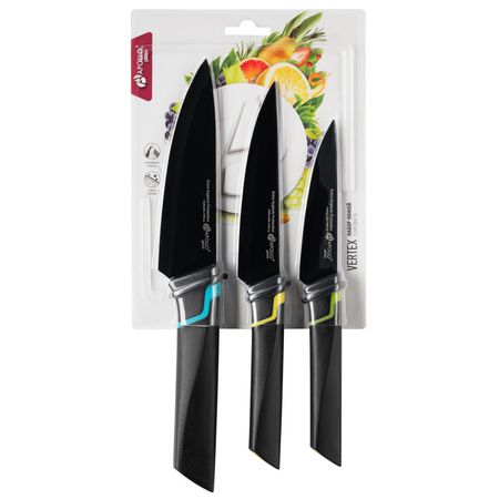 набор ножей APOLLO Vertex 3 предмета нерж.сталь с покрытием ножей закусочных eme eleven 2шт нерж