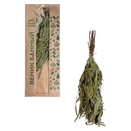 веник банный ГЛАВБАНЯ эвкалиптовый подпорка для растений металлическая 45см 60см