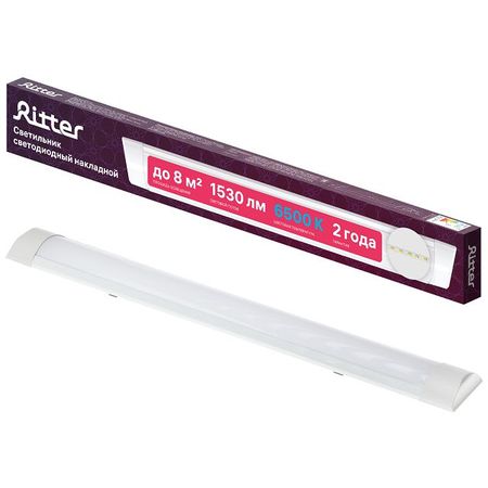светильник светодиодный Ritter Лайн 600мм 18Вт 6500К 1530Лм IP20 плата светодиодная glanzen 18вт 6500к 900лм ip40