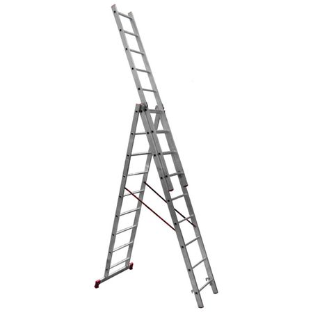 лестница трехсекционная НОВАЯ ВЫСОТА Серия 100 9 ступеней