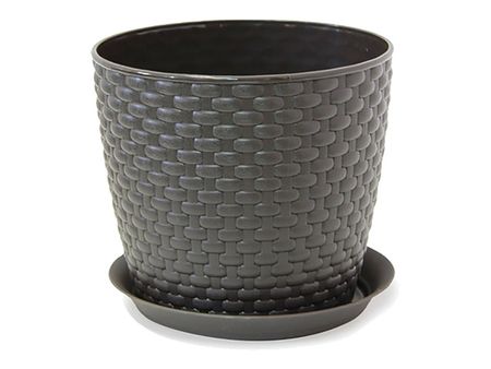 горшок с поддоном Ротанг 3л d18см h15,8см темно-коричневый пластик темно коричневый блокнот а7 с отрывными листами