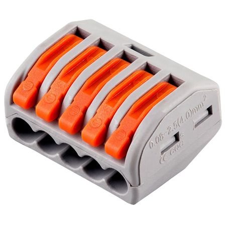 клемма рычажная STEKKER, 5-проводные LD222-415, 5 шт лебедка рычажная martix 4т