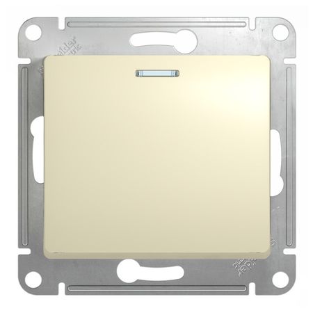 переключатель 1-клавишный SYSTEME ELECTRIC Glossa с индикацией бежевый 5 шт кd1 3 контактный клавишный переключатель zhrivoer