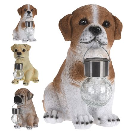 фигура садовая-светильник Щенок солнечная батарея в асс-те солнечная статуэтка кошки счастья acrddk