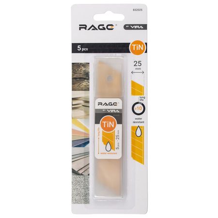 лезвие для ножа RAGE by VIRA сегментное 25мм 5шт титан покрытие муфта ppr ртп 25мм