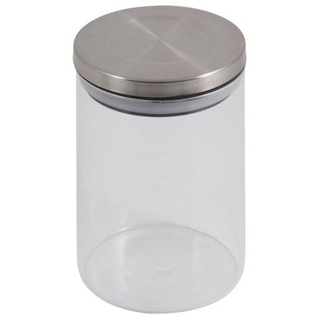 банка для продуктов MALLONY Oceano 0,6л круглая стекло, нерж.сталь, силикон, пластик банка для продуктов todelia simplicity 1 6л круглая стекло пробка силикон