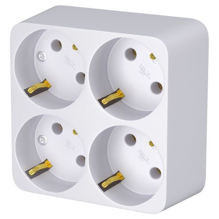 разветвитель 4 гнезда ФОТОН с/з 16А белый разветвитель эра 2 гнезда 2 usb 2400ma б з 10а белый