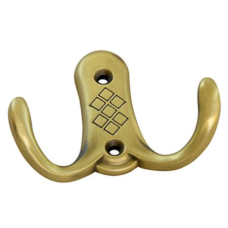 крючок 2-х рожковый сталь бронза рисунок крючок 2 х рожковый   антик бронза