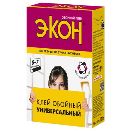 клей обойный ЭКОН универсальный 200гр, арт.1312332 липы ки пачка 35г