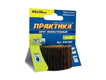 круг лепестковый ПРАКТИКА с оправкой 60х30мм войлочный хвостовик tpxckz войлочный полировальный круг 100 мм для металла