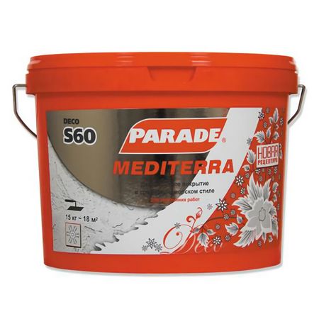 покрытие декоративное PARADE Deco mediterra S60 белое 15кг, арт.0005753 эспандер кистевой he 07 до 15кг