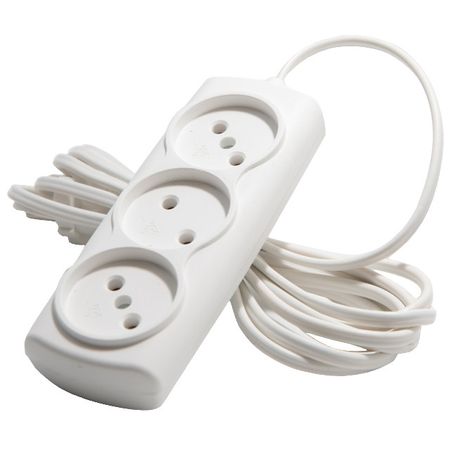 удлинитель РЕАЛЬНАЯ ЭЛЕКТРИКА 3м 3-местный б/з белый 3R-3 удлинитель 3м 3 местный б з 2х0 75мм кв