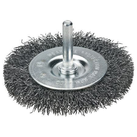 щетка для дрели VIRA 100 мм плоская с хвостовиком латунированная щетка для дрели vira 100 мм плоская с хвостовиком латунированная