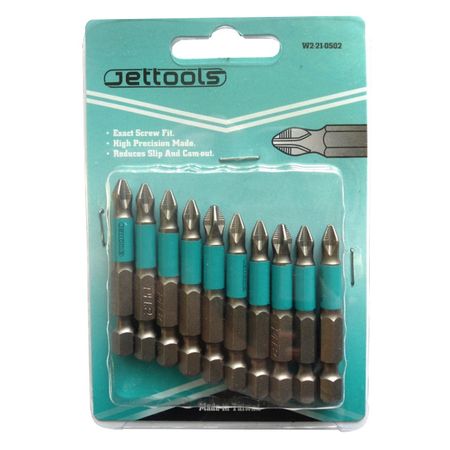 бита JETTOOLS PH2 50мм магнитная 10шт stonego алмазные сверла для плитки 10 шт 3мм 50мм