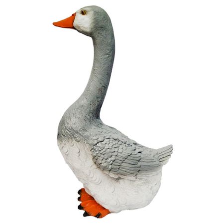фигура садовая Гусь с длинной шеей 50х28х18см фигура дед мороз большой с олененком 50см полистоун
