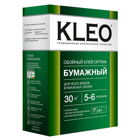 клей обойный KLEO OPTIMA бумажный 160г, арт.011 OPTIMA 7-9 клей обойный kleo extra 45 флизелиновый с индикатором 425г арт 030 extra 45 инд
