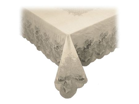 скатерть ПВХ ажурная TOWA 132х177см Марина/Marine бежевая, арт.5176