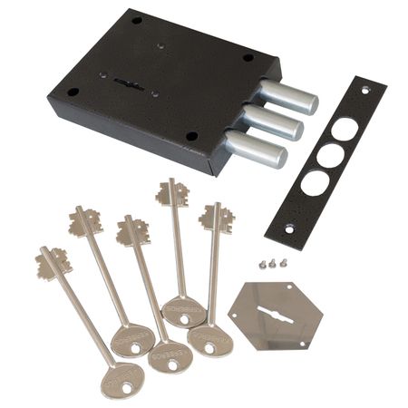 замок накладной KERBEROS 115.11.033 сувальдный 3 ригеля замок накладной эльбор гранит 1 06 56 ма 00427 сувальдный 5 ригелей медь