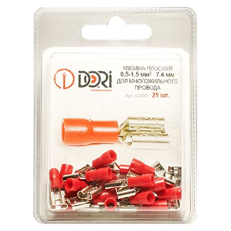 разъем DORI 0,5-1,5мм2 плоский female 25шт красный