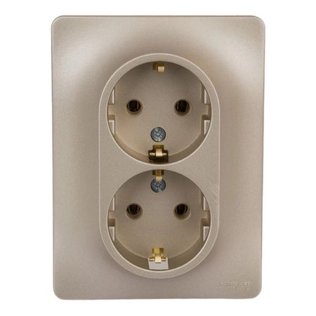 розетка 2 поста SYSTEME ELECTRIC Glossa с/з титан sinotimer tm519 электронная цифровая розетка с таймером 220в