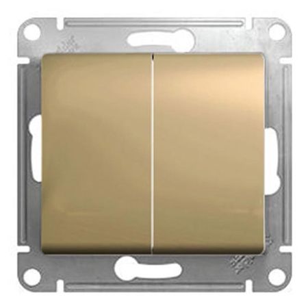 переключатель 2-клавишный SYSTEME ELECTRIC Glossa титан переключатель 1 клавишный schneider electric glossa титан