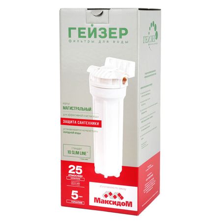 корпус магистрального фильтра ГЕЙЗЕР 10SL для холодной воды корпус магистрального фильтра гейзер 10sl 3 4 для горячей воды