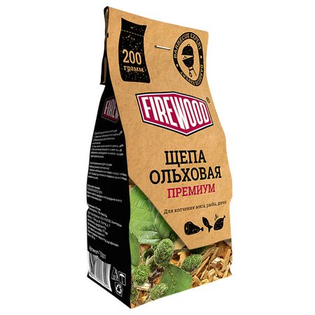 щепа для копчения FIRE WOOD 200г ольховая ные бусины из пенопласта 200г