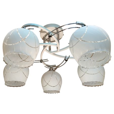 люстра потолочная Jupiter Lighting Майер 5х60Вт Е27 белый плафон стекло jupiter lighting ок е27 белый матовый