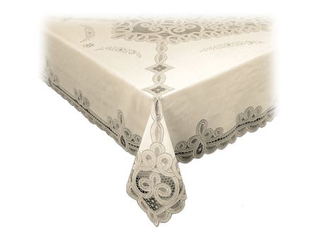 скатерть ПВХ ажурная TOWA 130х160см Легенда/Legend бежевая, арт.5175