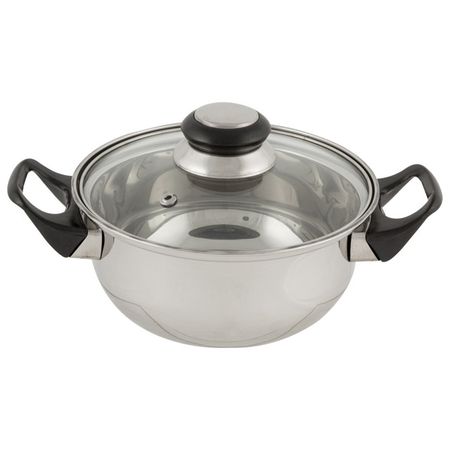 кастрюля 1,4л 16см нерж.сталь стеклянная крышка