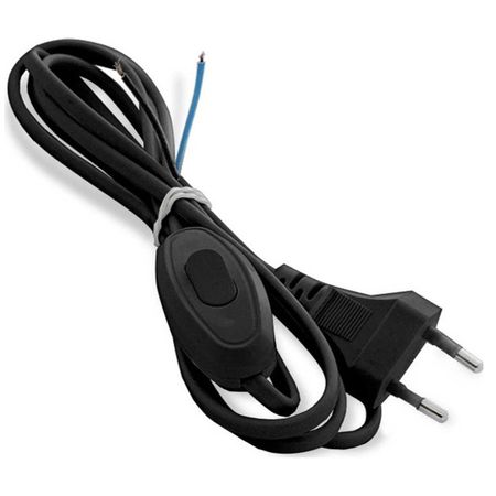 кабель для бра DORI 2x0,5 2 м 2 А с выключателем черный делитель спутниковый dori tv sat на 2 tv на f