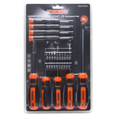 набор отверток и бит KENDO 29 предметов vibratite отвертки биты  ованадиевая   1 шт fd4 fd5 5 fd7