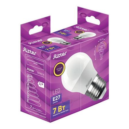 лампа светодиодная REV 7Вт E27 560лм 2700K 220В шар G45 лампа светодиодная navigator 8 5вт е27 220в 2700k шар