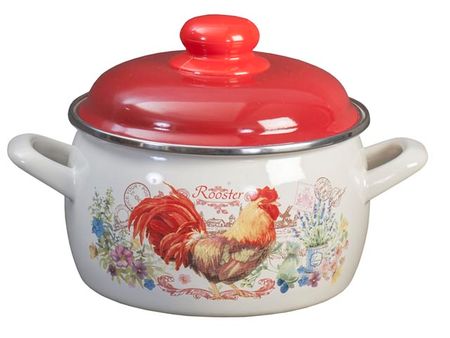 кастрюля METROT Золотой петушок 3л 18см эмал. сталь с крышкой