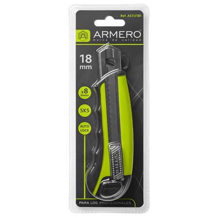 нож сегментный ARMERO 18мм + 8 лезвий нож сегментный armero 25мм лезвия 5шт