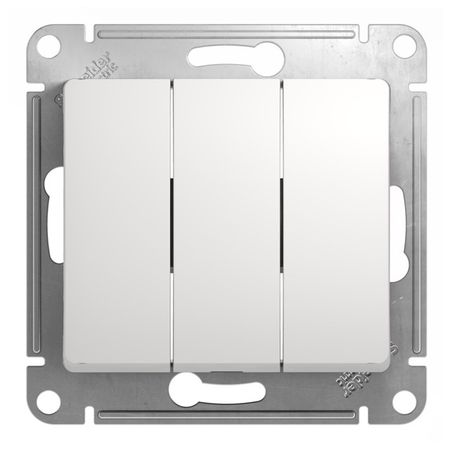выключатель 3-клавишный SYSTEME ELECTRIC Glossa белый блок 3 клавишный выключатель и розетка schneider electric glossa б з белый