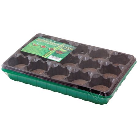 минипарник для рассады 36х23х6 см 15 ячеек с торфяными таблетками