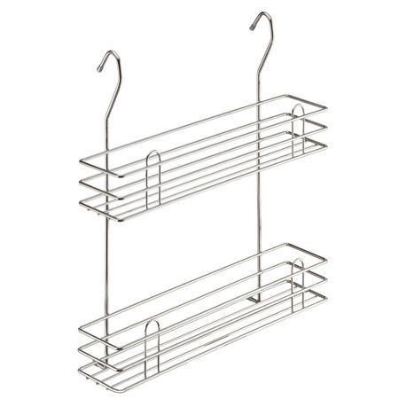полка для рейлинга 2х ярусная для специй 405х110х355мм хром деревянный контейнер для специй