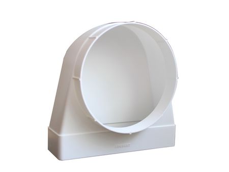 колено угловое ЭРА 60х204/d160мм 90гр пластик белый с фланцем