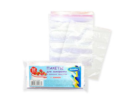 пакеты для продуктов ANTELLA 1л 15х20см 32мкм 20шт с замком п/э одекромон таблетки 200мг 20шт