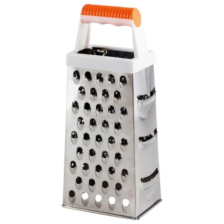 терка MALLONY Candore 22см 4-х гранная универсальная без поддона нерж.сталь, пластик терка mallony nimbus 24см плоская без поддона нерж