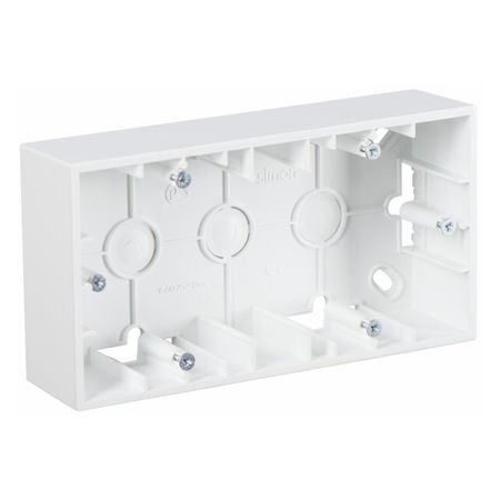 коробка монтажная для накладного монтажа 2 поста белый