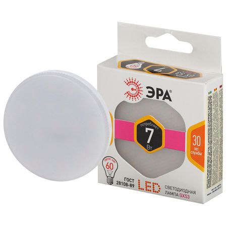 лампа светодиодная ЭРА 7Вт GX53 560Лм 2700К таблетка светильников uniel 3 шт 2700к 10лм f064