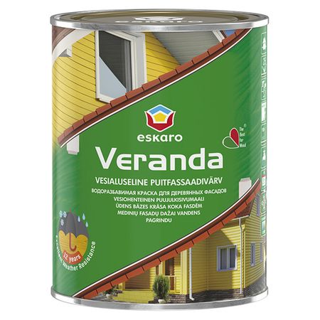 краска для деревянных фасадов ESKARO Veranda 0,9л бесцветная, арт.ESP078 из 10 деревянных карандашей deli hb 2b