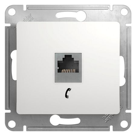 розетка 1 пост телефонная RJ11 SYSTEME ELECTRIC Glossa белый