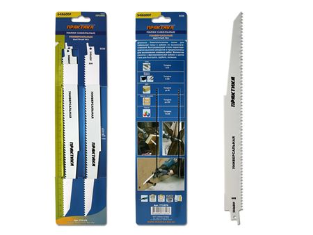 полотно для сабельной пилы по дер/мет/пласт ПРАКТИКА S4860DF BIM 300мм 2шт dewalt dt20420 полотно для циркулярной пилы 115 мм 24t