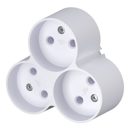 разветвитель 3 гнезда ФОТОН б/з 6А плоский белый разветвитель эра 2 гнезда 2 usb 2400ma б з 10а белый