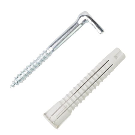 шуруп-крюк L-образный 5,8х65мм под крест с дюбелем 2шт шуруп крюк 6х60 hook 6 x60 mp