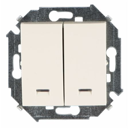 выключатель 2-клавишный SIMON серия 15 с индикацией слоновая кость выключатель 2 клавишный эра   12 с индикацией слоновая кость